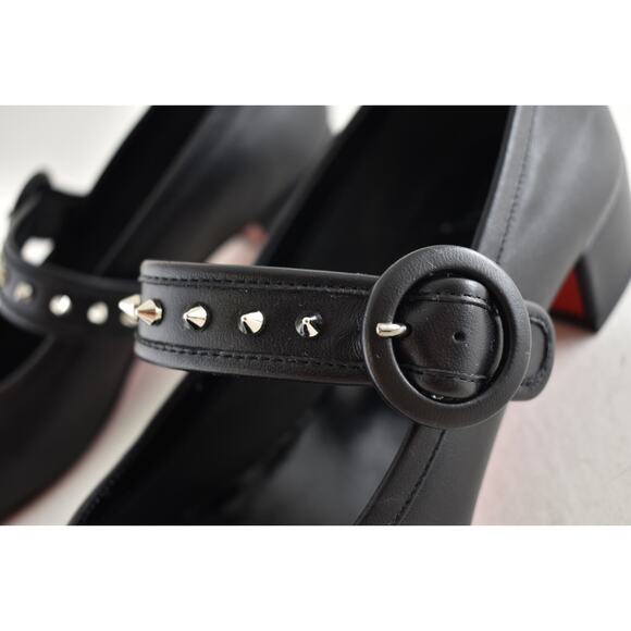 Christian Louboutin Mamastrapita Spikes 30 Black Maryjane Ballet Heel Flat 41 - Picture 10 of 16